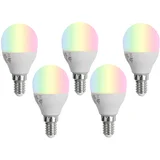 Komplet 5 Pametne LED žarnice E14 G45 Opal RGBW 4,9 W 470 lm 2700-6500 K