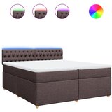  Krevet s oprugama i madracem tamnosmeđi 200x200 cm od tkanine | shoptok.hr