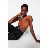 Trendyol Crop Top - Brown - Plain Cijene
