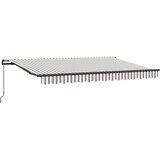 vidaXL Retraktilna tenda Svetlo siva in bela. 400 × 300 cm, (5000252444) | Shoptok.si