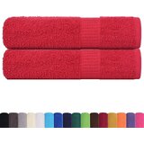 vidaXL Ručnici za kupanje ŽABA 2 kom. Crveni 100x150 cm 360 g/m² - Crvena 100 x 150 cm 2 | shoptok.hr