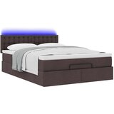 vidaXL Otomanski posteljni okvir z vzmetnico rjav 140x200 cm blago | Shoptok.si