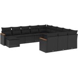 12-dijelni set vrtnih sofa od poliratana s jastucima crni | shoptok.hr