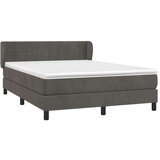  Box spring postelja z vzmetnico temno siva 140x200 cm žamet, (20726733) | Shoptok.si