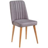 Kalune Design Siva baršunasta blagovaonska stolica Stormi Sandalye – Cijene