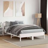 vidaXL Okvir za krevet s uzglavljem bijeli 135 x 190 cm od borovine | shoptok.hr