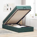 vidaXL Otomanski posteljni okvir z vzmetnico zelen 90x200 cm žamet | Shoptok.si