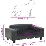SOFA za pse tamnosiva 81 x 43 x 31 cm od pliša i umjetne kože | shoptok.hr