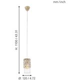 Eglo Cardigan viseća lampa E27, Ø12 cm, smeđa patina, prozirno staklo, 49201 | shoptok.hr