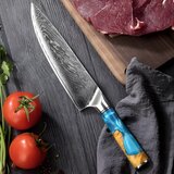 IZMAEL Damaskasti kuhinjski nož HA-14028 - Tirkizna | shoptok.hr