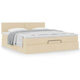 vidaXL Otomanski krevet s madracem krem 160x200 cm od tkanine Cijene