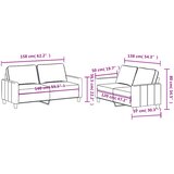  2-dijelni set sofa s jastucima svjetlosivi od tkanine | shoptok.hr