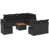  9-dijelni set vrtnih sofa s jastucima crni od poliratana | shoptok.hr