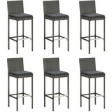  7-dijelni vrtni barski set s jastucima sivi | shoptok.hr