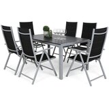 Ibiza set namještaja 150 cm srebrna / crna 6+1 | shoptok.hr