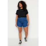 Trendyol Curve Plus Size Shorts & Bermuda - Blue - High Waist | shoptok.hr
