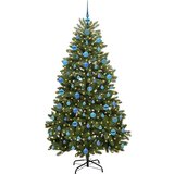 vidaXL Umestno božično drevo z LED lučmi Zelena 180 cm PVC in kovina | Shoptok.si