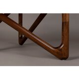Dutchbone Rjava okrogla mizica s stekleno mizno ploščo ø 80 cm Naia – | Shoptok.si