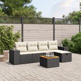 vidaXL 6-dijelni set vrtnih sofa s jastucima crni od poliratana | shoptok.hr