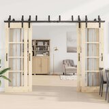 vidaXL Komplet opreme za drsna vrata 152,5 cm jeklo črne barve | Shoptok.si