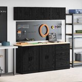  Garažni ormarići 6 kom crni od konstruiranog drva | shoptok.hr