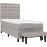  Box spring postelja z vzmetnico svetlo siva 90x200 cm blago, (20791055) | Shoptok.si