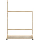  Stalak za odjeću s kukama i kotačima 100x35x157 cm bambus | shoptok.hr