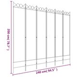 Sobna pregrada sa 6 panela bijela 240 x 200 cm od tkanine | shoptok.hr