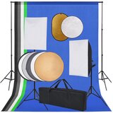 vidaXL Foto studijski komplet s softboxi, ozadjem in odbojnikom | Shoptok.si