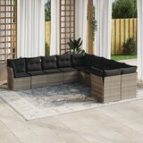 vidaXL 10-dijelni set vrtnih sofa poliratan s jastucima svijetlosivi | shoptok.hr