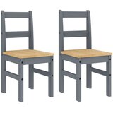 Maison Chic Jedilni stoli - Vzorci stoli 2 kosa Panama sivi 40x46x90 cm trdna borovina A370, (22032586) | Shoptok.si