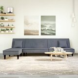 vidaXL Raztegljiv kavč L oblike temno siv 255x140x70 cm žamet Cene
