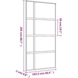  Klizna vrata zlatna 102 5x205 cm prozirno staklo ESG i aluminij | shoptok.hr