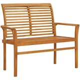  Klupa sa sivim jastukom 112 cm od masivne tikovine | shoptok.hr