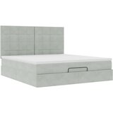 vidaXL Otomanski posteljni okvir z vzmetnicami siv 180x200cm žamet | Shoptok.si
