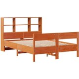 vidaXL Krevet s regalom za knjige bez madraca 120 x 190 cm od borovine | shoptok.hr