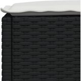  Vrtni tabure s jastukom crni 63,5x56x32 cm od poliratana | shoptok.hr