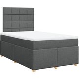 vidaXL Box spring postelja z vzmetnico temno siva 120x190 cm blago, (21305929) | Shoptok.si