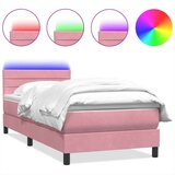 Box spring krevet s madracem ružičasti 80 x 220 cm baršunasti | shoptok.hr