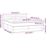  box spring s madracem LED tamnosmeđi 160x200 cm tkanina | shoptok.hr