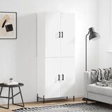 vidaXL Visoka omara bela 69,5x34x180 cm inženirski les | Shoptok.si