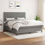  Box spring postelja z vzmetnico temno siva 180x200 cm blago, (20899656) Cene