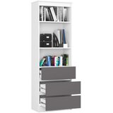 AKORD Regal, 3 Predali In 2 Polici, Bela/Siva, (5000332517) | Shoptok.si