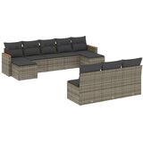  10-dijelni set vrtnih sofa od poliratana s jastucima sivi | shoptok.hr