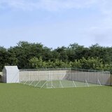 vidaXL Vanjski kavez za pse s krovom srebrni 12 x 12 x 2 5 m čelični | shoptok.hr