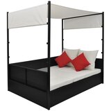  Vrtni krevet s baldahinom crni 190 x 130 cm poliratan | shoptok.hr