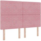vidaXL Škatlasti vzmetni okvir z vzmetnico roza 160x200 cm iz žameta, (22051317) | Shoptok.si