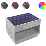 Maison Chic Klubska mizica - kavna mizica - Nizka mizica z neskončnimi LED betonsko siva 70x50x50 cm, (21751935) Cene