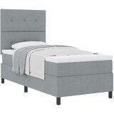 vidaXL Postelja s podnožjem z vzmetnico svetlo siva 80x200 cm tkanina | Shoptok.si