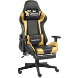 The Living Store Vrtljiv gaming stol z naslonjalom za noge zlat PVC - Gaming Stol, (21426605) Cene
